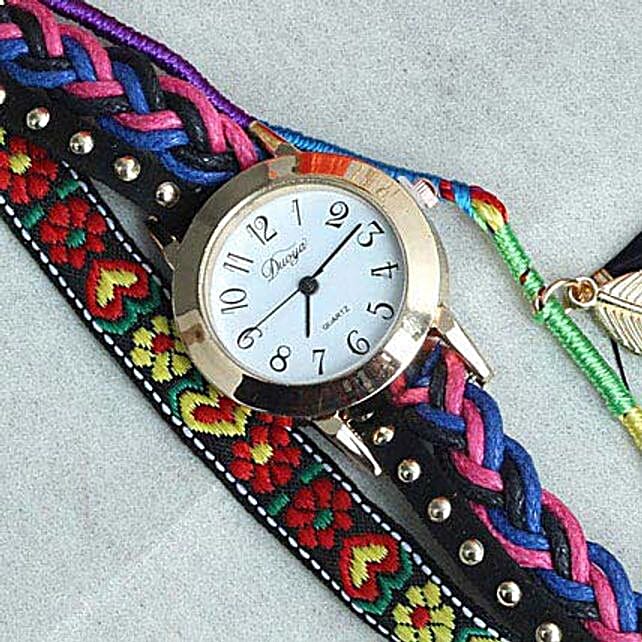 Black Braided Women Watch