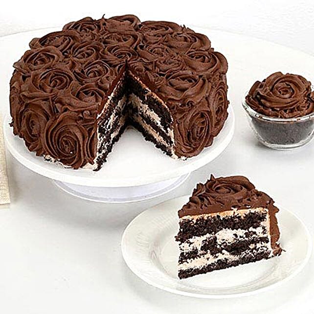 Chocolaty Rose Cake 1kg Eggless