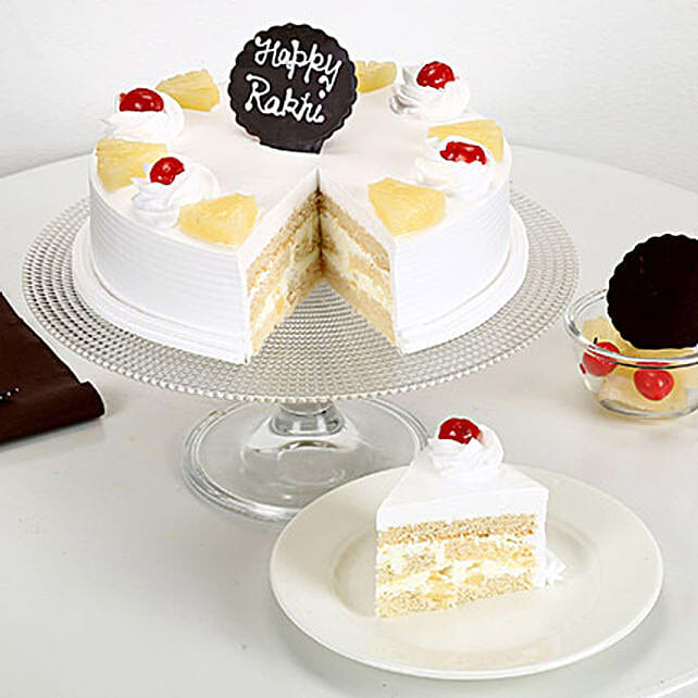 Rakhi and Pineapple Cake half kg eggless